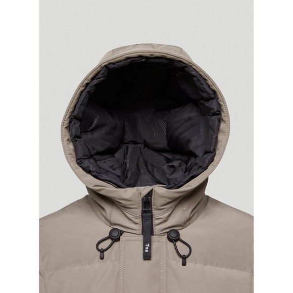 Aritzia Tna The Powder Parka Mid Length Jacket Taupe Goose Down LIKEW NEW SMALL - Picture 7 of 12